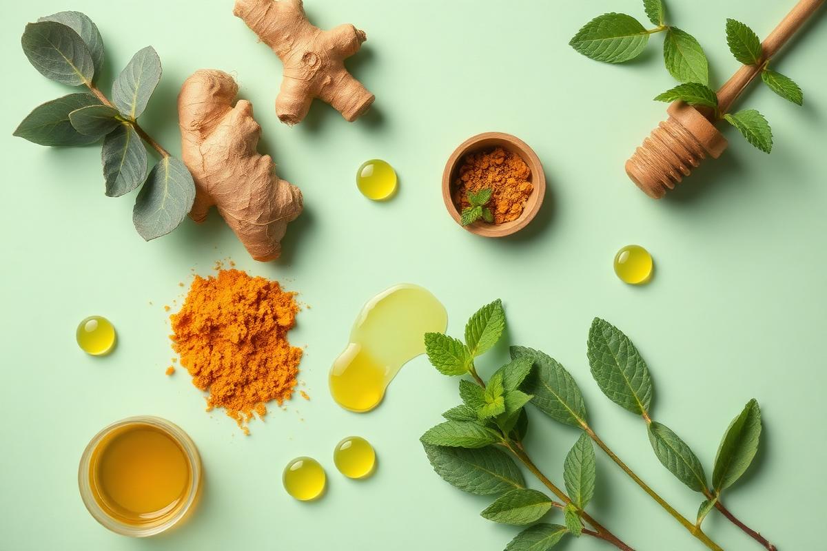 Natürliche Inhaltsstoffe von LG Breeze: Eukalyptus, Ingwer, Kurkuma und Pfefferminze